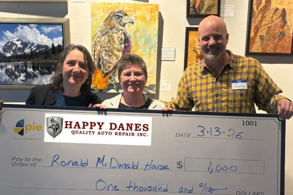 The Happy Danes owners with Ronald McDonald House Oregon at the donation presentation